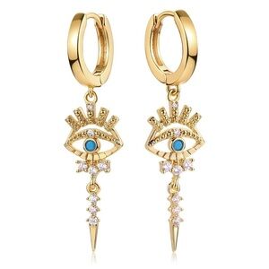 MYEARS Women Gold Huggie Hoop Earrings Dangle Drop 14K Gold Filled